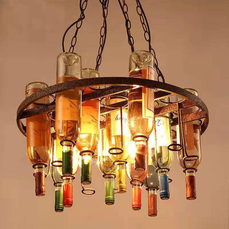Household Glass Hanging Island Light Industrial Hanging Lighting Fixture for Dining Room