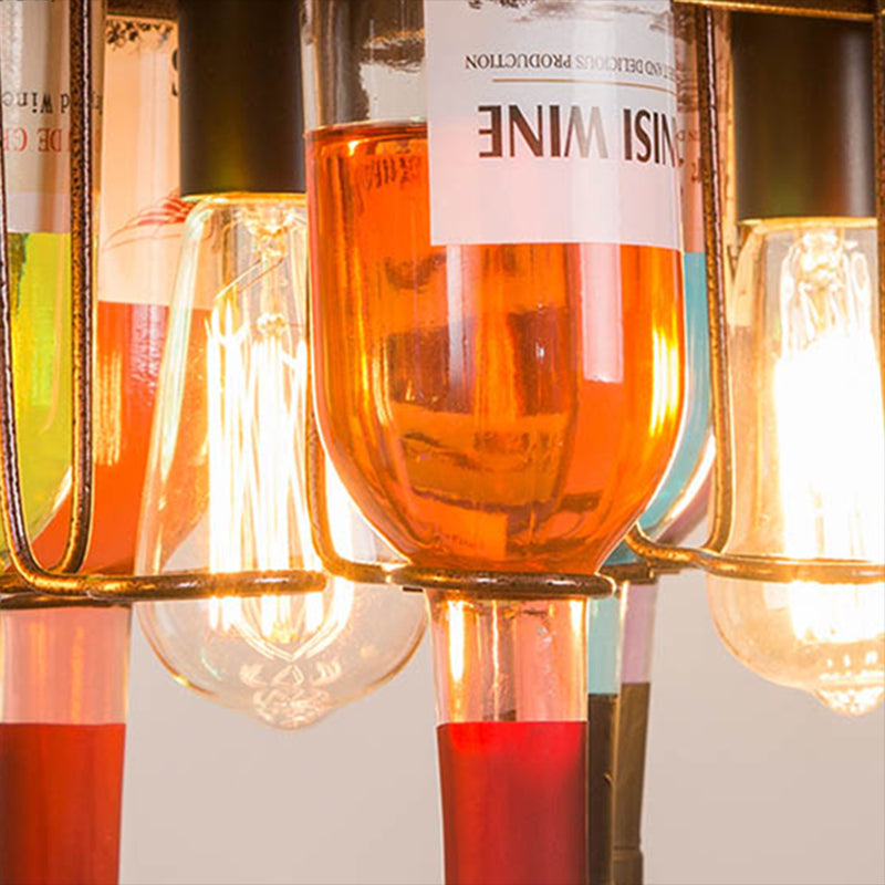 Household Glass Hanging Island Light Industrial Hanging Lighting Fixture for Dining Room