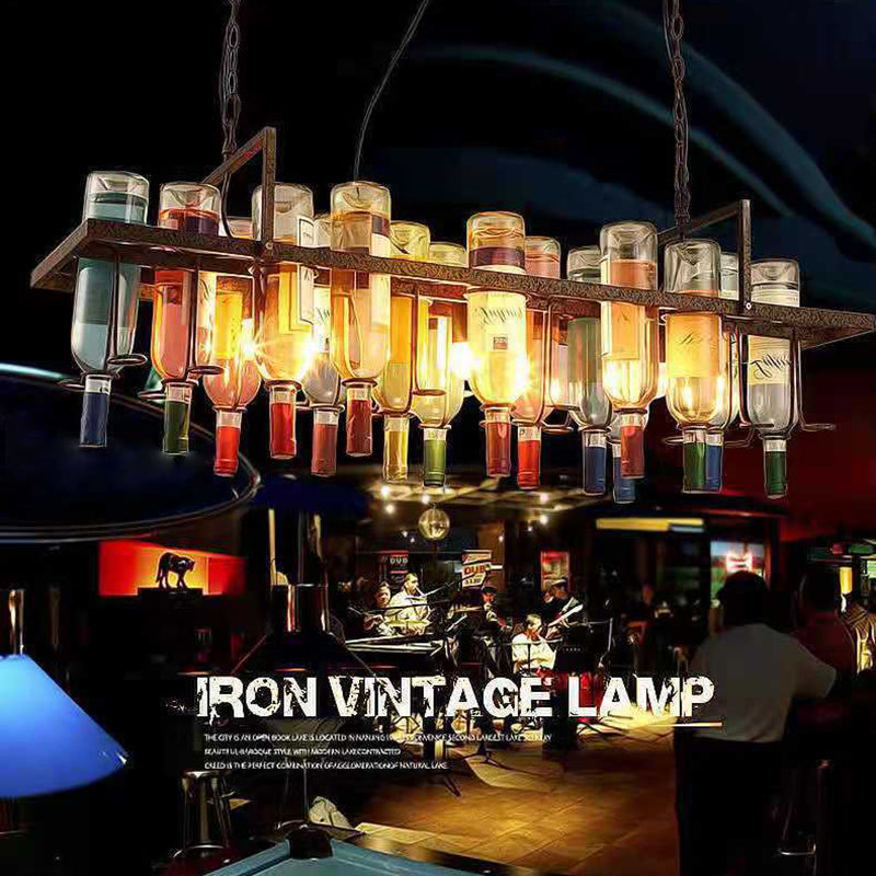 Household Glass Hanging Island Light Industrial Hanging Lighting Fixture for Dining Room