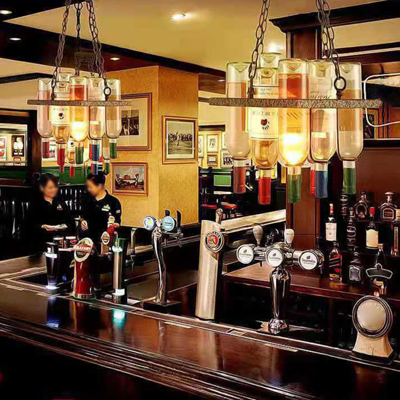 Household Glass Hanging Island Light Industrial Hanging Lighting Fixture for Dining Room