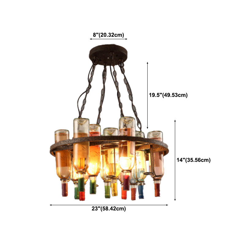 Household Glass Hanging Island Light Industrial Hanging Lighting Fixture for Dining Room