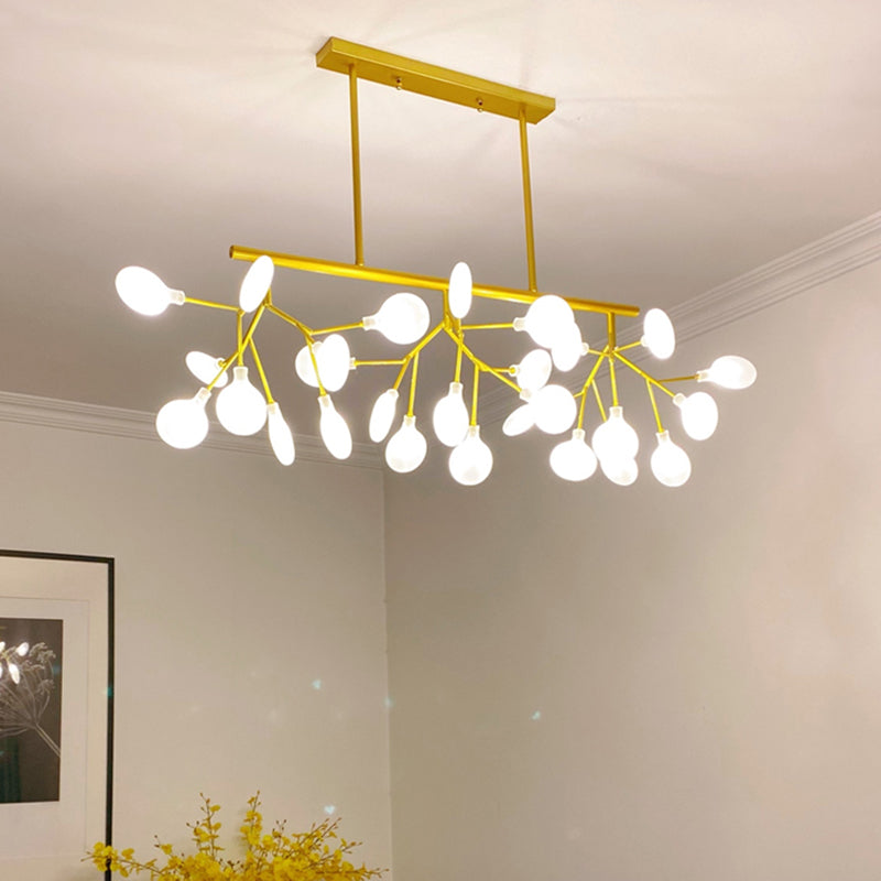 Modern Simple 27-Lights Hanging Lamp Iron Island Light Fixture for Dining Table