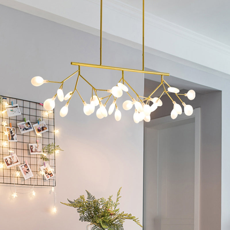 Modern Simple 27-Lights Hanging Lamp Iron Island Light Fixture for Dining Table