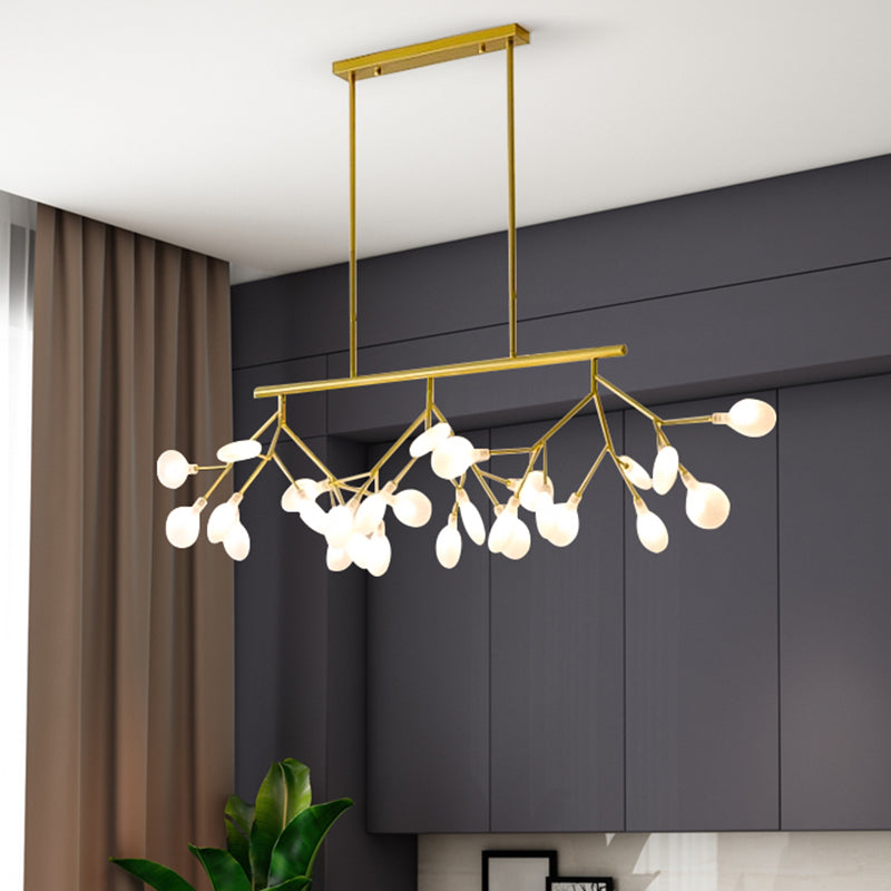 Modern Simple 27-Lights Hanging Lamp Iron Island Light Fixture for Dining Table