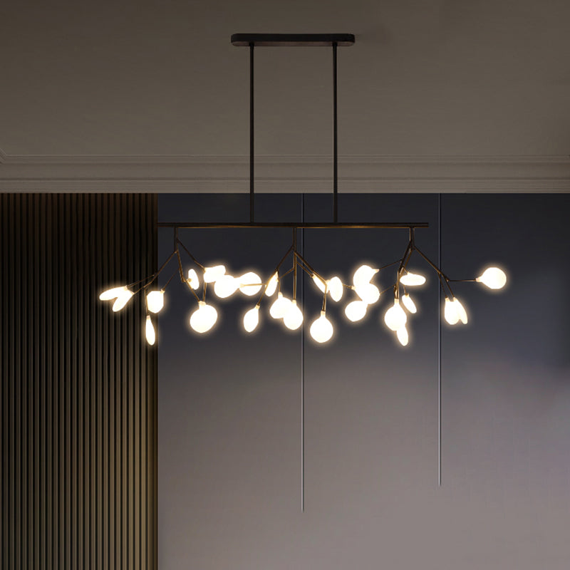 Modern Simple 27-Lights Hanging Lamp Iron Island Light Fixture for Dining Table