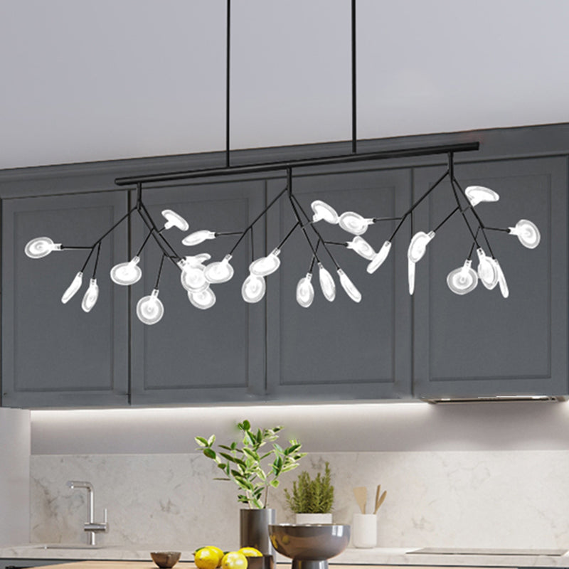 Modern Simple 27-Lights Hanging Lamp Iron Island Light Fixture for Dining Table