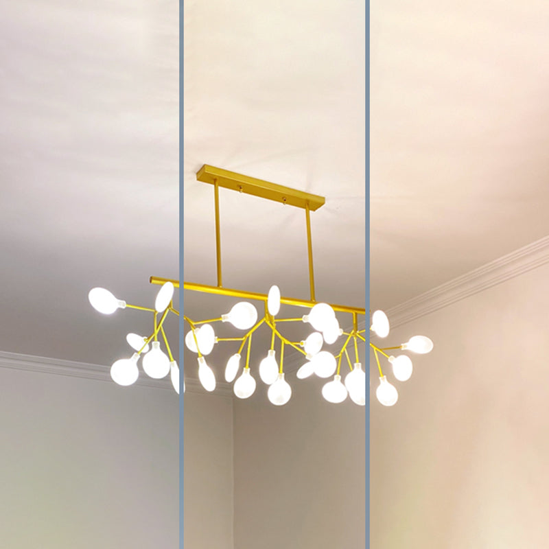 Modern Simple 27-Lights Hanging Lamp Iron Island Light Fixture for Dining Table