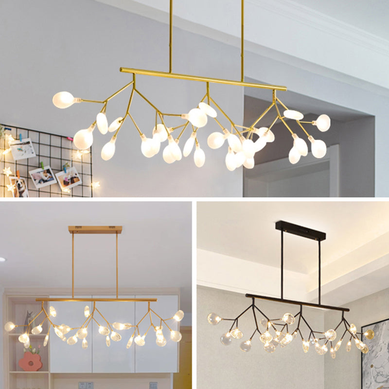 Modern Simple 27-Lights Hanging Lamp Iron Island Light Fixture for Dining Table