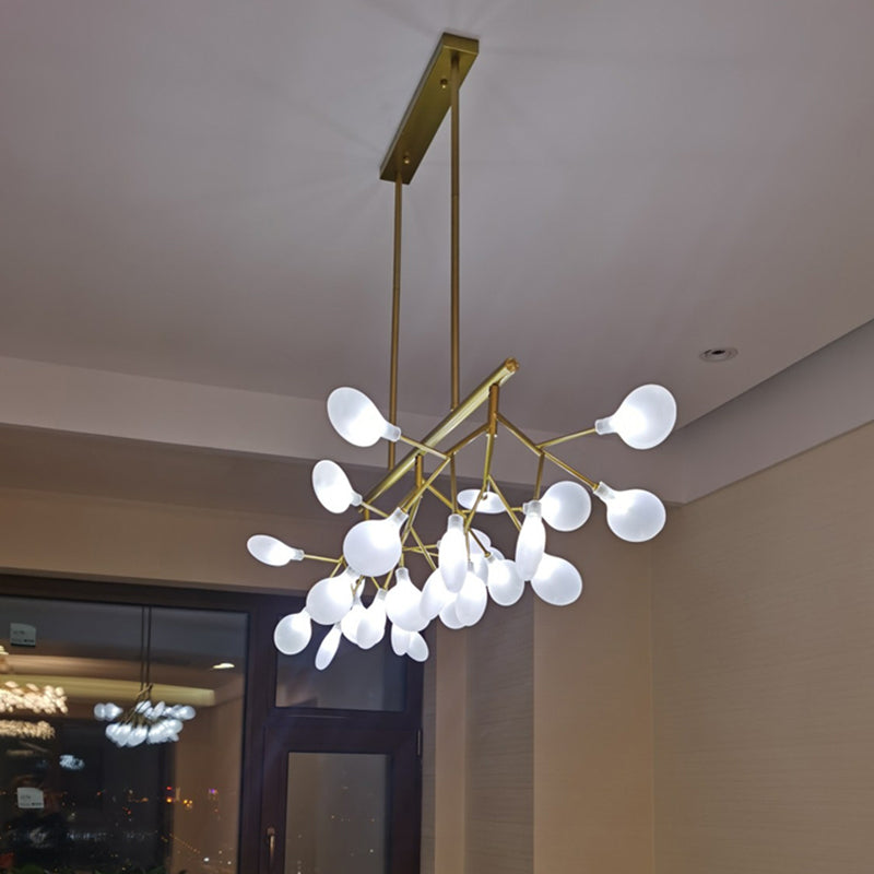 Modern Simple 27-Lights Hanging Lamp Iron Island Light Fixture for Dining Table