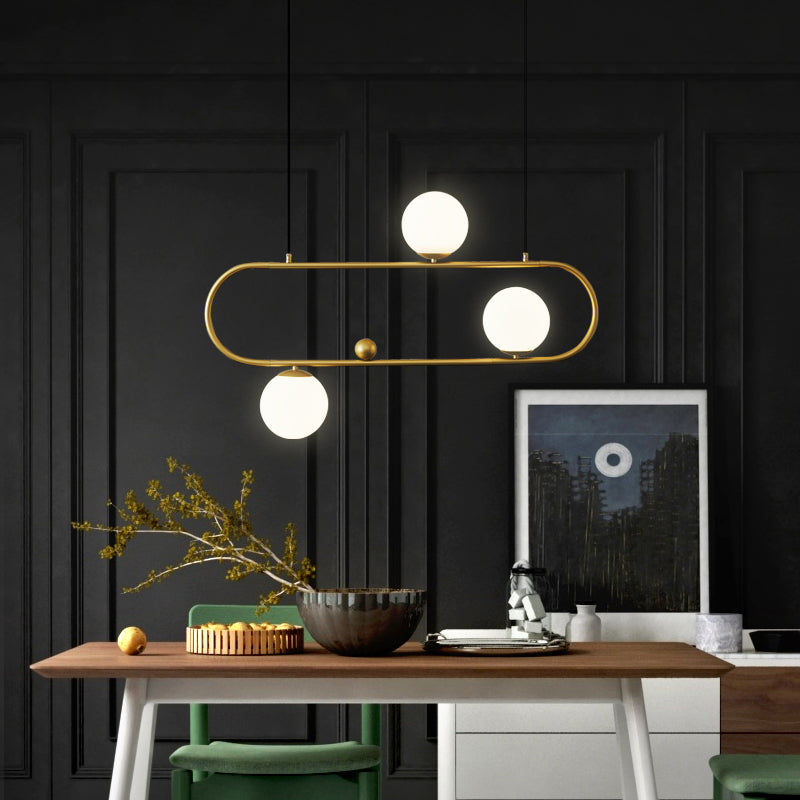 Light Luxury Style Hanging Lamp Ellipse Shape Island Light Fixture for Dining Table