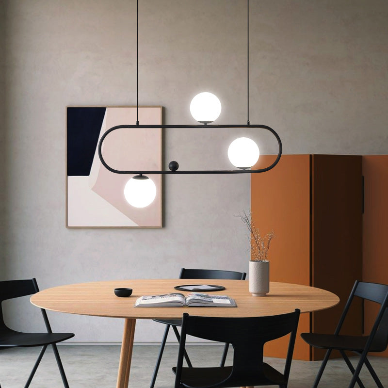 Light Luxury Style Hanging Lamp Ellipse Shape Island Light Fixture for Dining Table