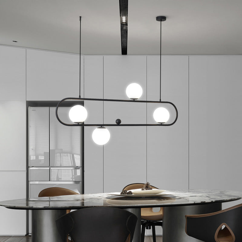 Light Luxury Style Hanging Lamp Ellipse Shape Island Light Fixture for Dining Table