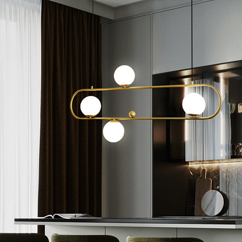 Light Luxury Style Hanging Lamp Ellipse Shape Island Light Fixture for Dining Table