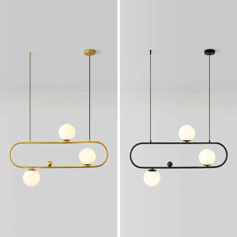 Light Luxury Style Hanging Lamp Ellipse Shape Island Light Fixture for Dining Table