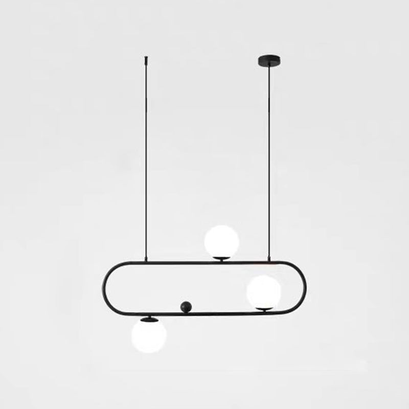 Light Luxury Style Hanging Lamp Ellipse Shape Island Light Fixture for Dining Table