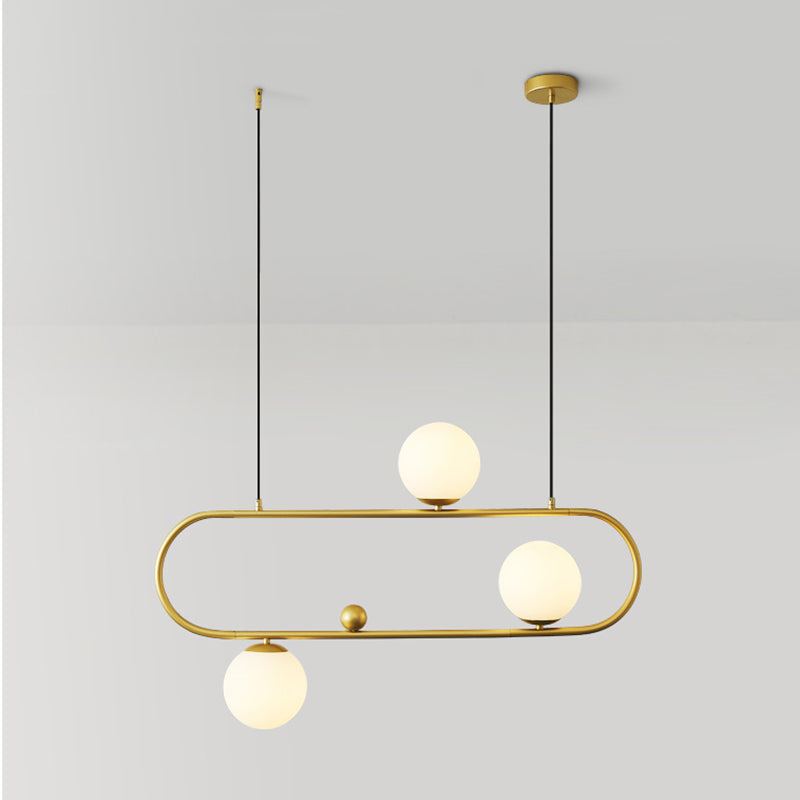 Light Luxury Style Hanging Lamp Ellipse Shape Island Light Fixture for Dining Table