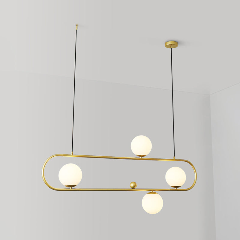 Light Luxury Style Hanging Lamp Ellipse Shape Island Light Fixture for Dining Table