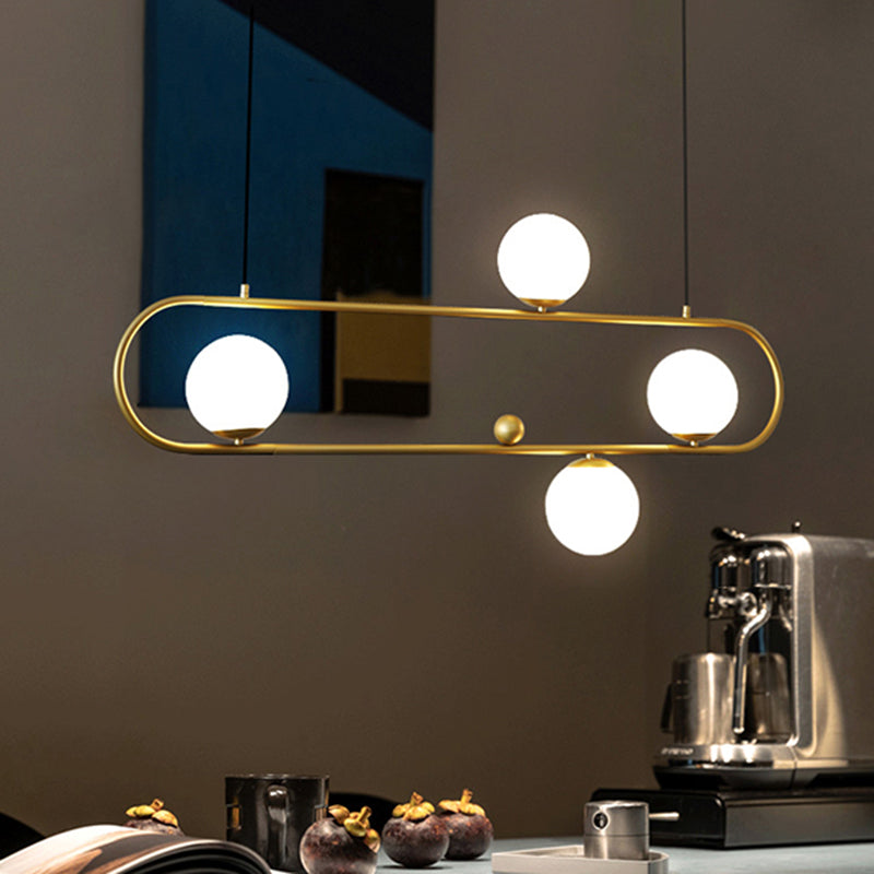 Light Luxury Style Hanging Lamp Ellipse Shape Island Light Fixture for Dining Table