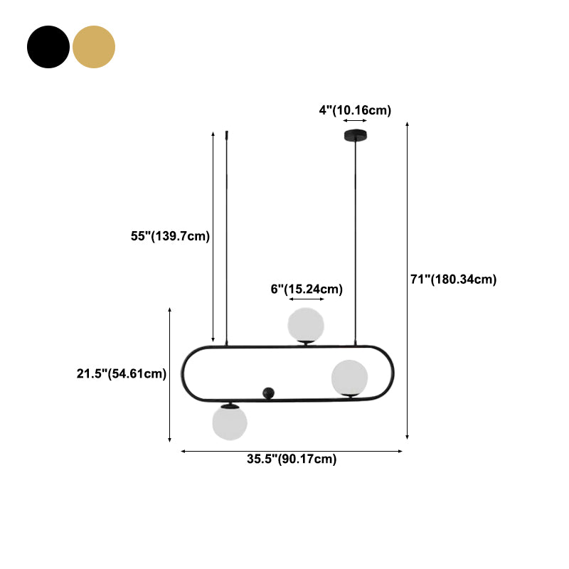 Light Luxury Style Hanging Lamp Ellipse Shape Island Light Fixture for Dining Table