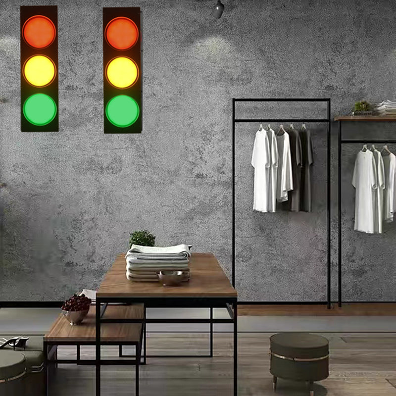 Modern Metal Kids Wall Sconce Geometric Shape Wall Light with Glass Shade for Bedroom