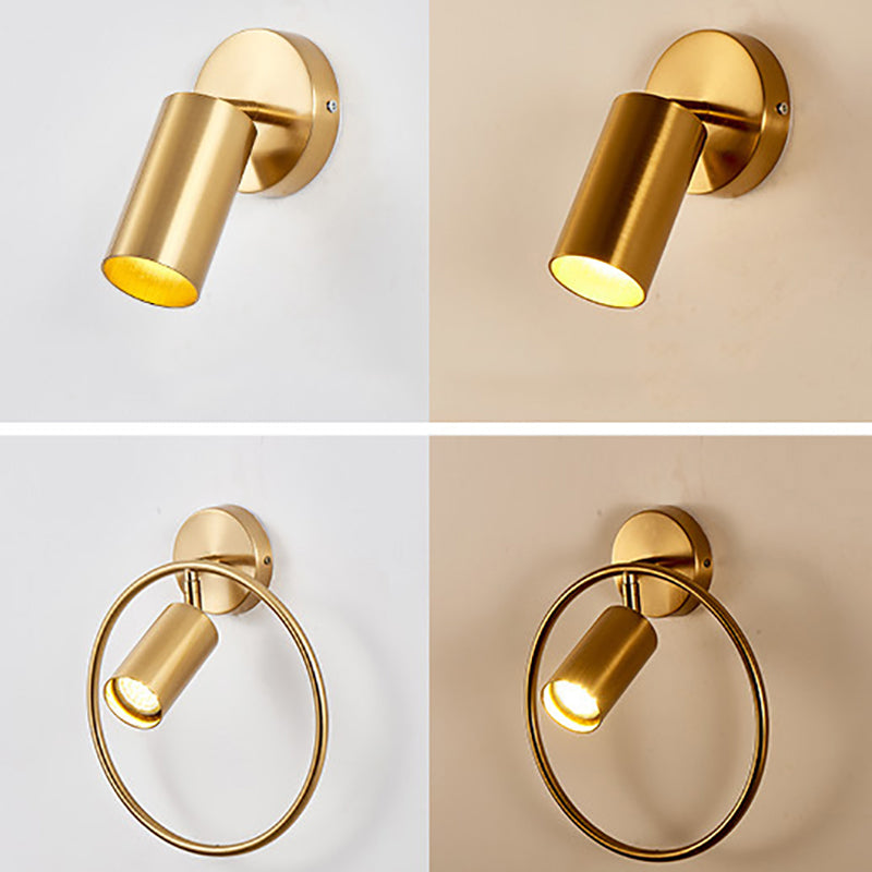 Single Golden/Black Contemporary Wall Mounted Sconce LED Iron Wall Light