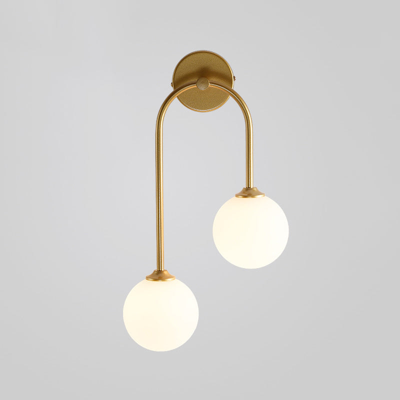 2-Light Golden/Black Contemporary Wall Mounted Sconce Iron Wall Light for Foyer
