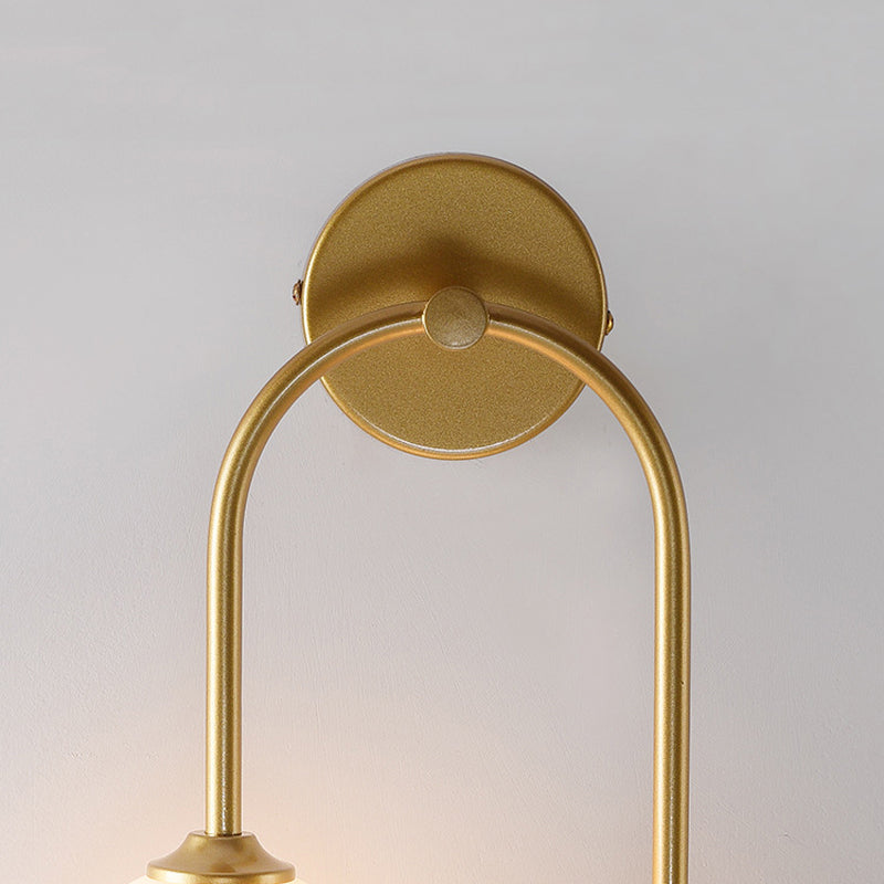 2-Light Golden/Black Contemporary Wall Mounted Sconce Iron Wall Light for Foyer
