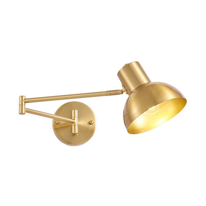 Single Golden/Black/Grey Contemporary Wall Mounted Sconce Metallic Wall Light for Foyer