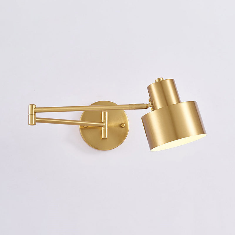 Single Golden/Black/Grey Contemporary Wall Mounted Sconce Metallic Wall Light for Foyer