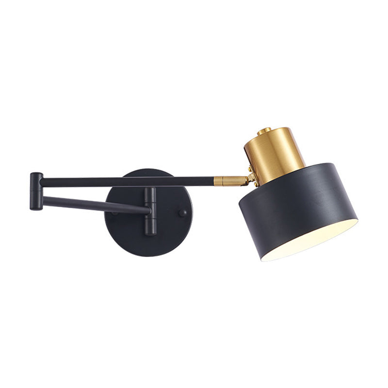 Single Golden/Black/Grey Contemporary Wall Mounted Sconce Metallic Wall Light for Foyer