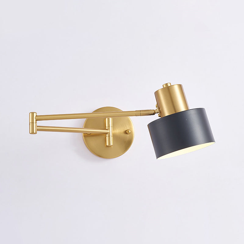Single Golden/Black/Grey Contemporary Wall Mounted Sconce Metallic Wall Light for Foyer