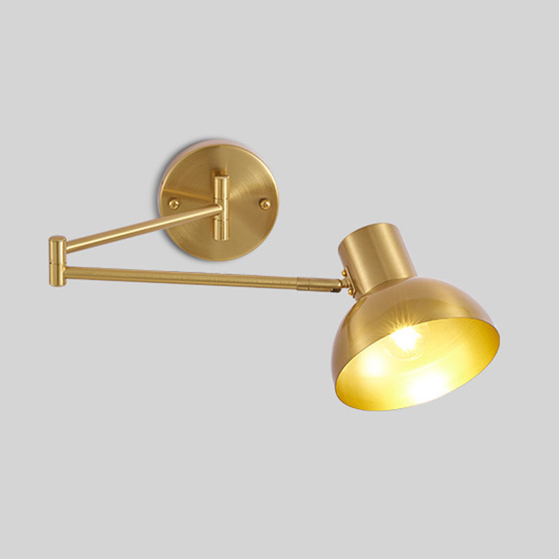 Single Golden/Black/Grey Contemporary Wall Mounted Sconce Metallic Wall Light for Foyer
