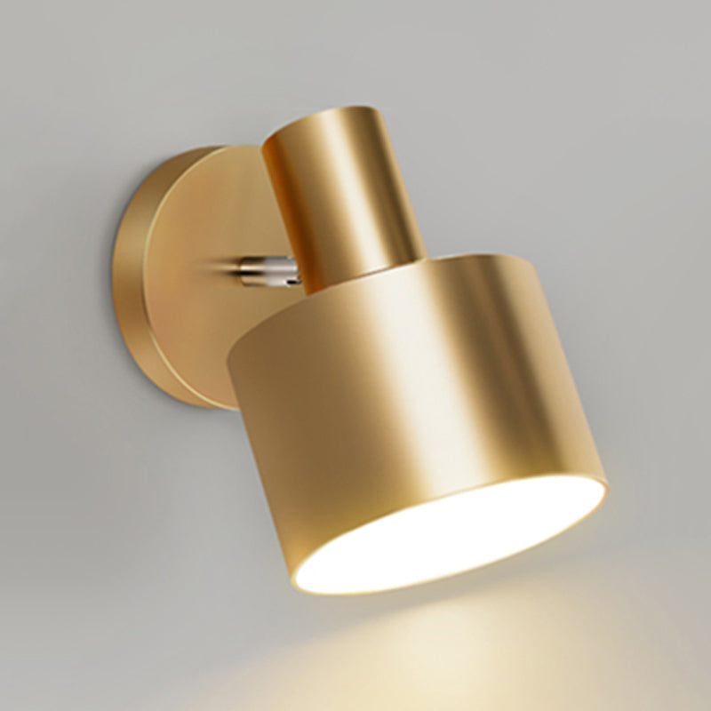 Single Polished Finish Contemporary Wall Mounted Sconce Metal Wall Light for Foyer
