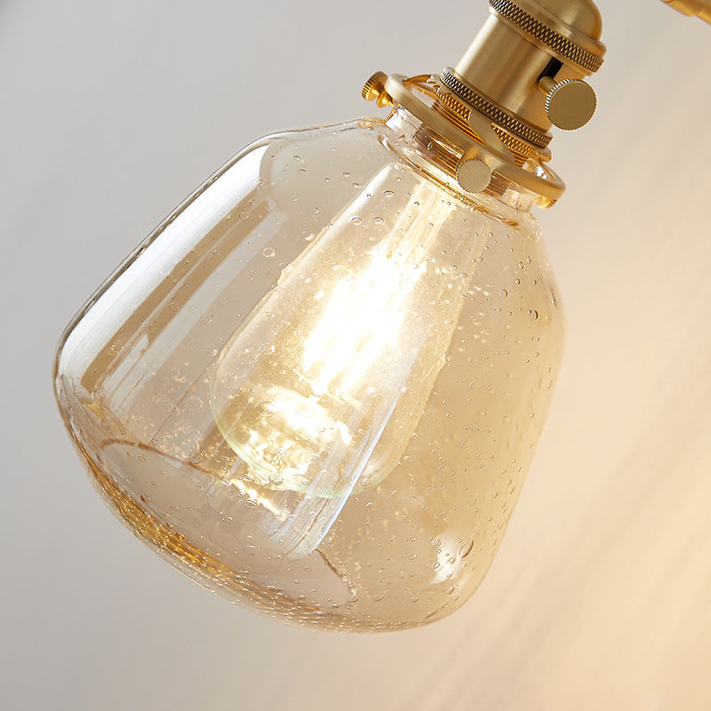 Brass 1-Light Wall Lamp in Modern Creative Style Glass Geometric Wall Light