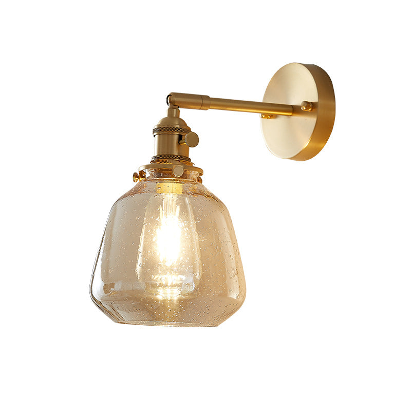 Brass 1-Light Wall Lamp in Modern Creative Style Glass Geometric Wall Light