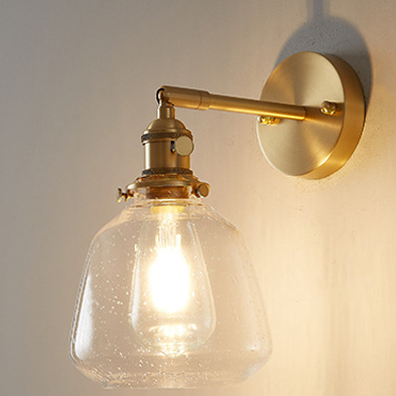Brass 1-Light Wall Lamp in Modern Creative Style Glass Geometric Wall Light
