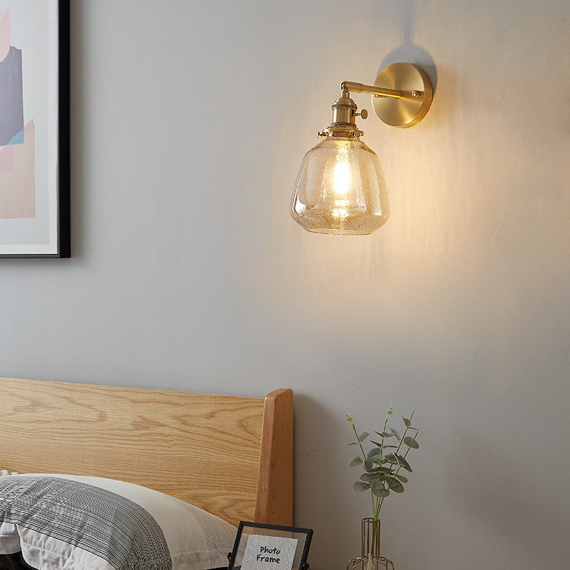 Brass 1-Light Wall Lamp in Modern Creative Style Glass Geometric Wall Light