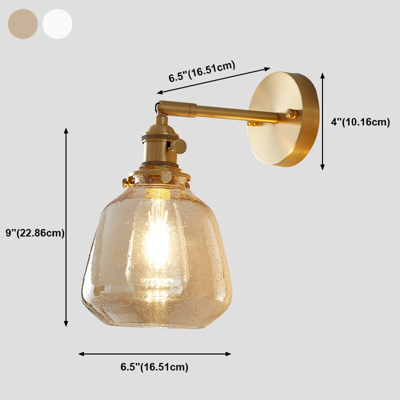 Brass 1-Light Wall Lamp in Modern Creative Style Glass Geometric Wall Light