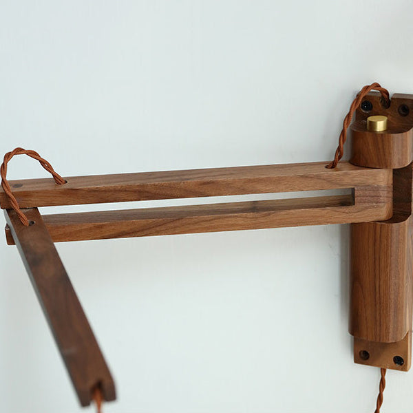 Wooden 1-Light Wall Light in Modern Minimalist Cone Shape Wall Lamp for Bedroom