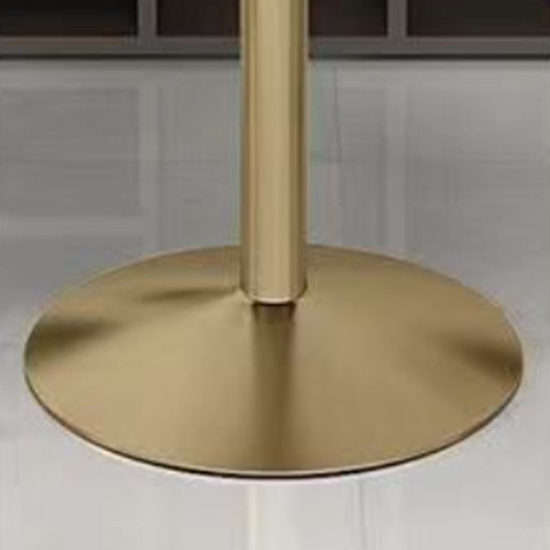 Stone Bar Dining Table Glam Round Bar Table with Pedestal for Milk Tea Shop Cafe