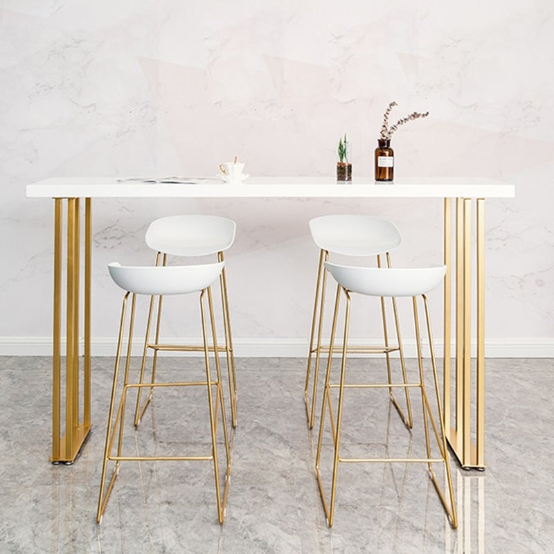 White Wood Table Rectangle Contemporary with Metal Base Cocktail Table with Base