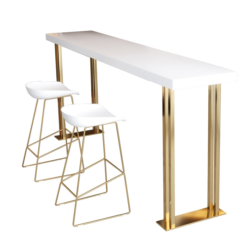 White Wood Table Rectangle Contemporary with Metal Base Cocktail Table with Base
