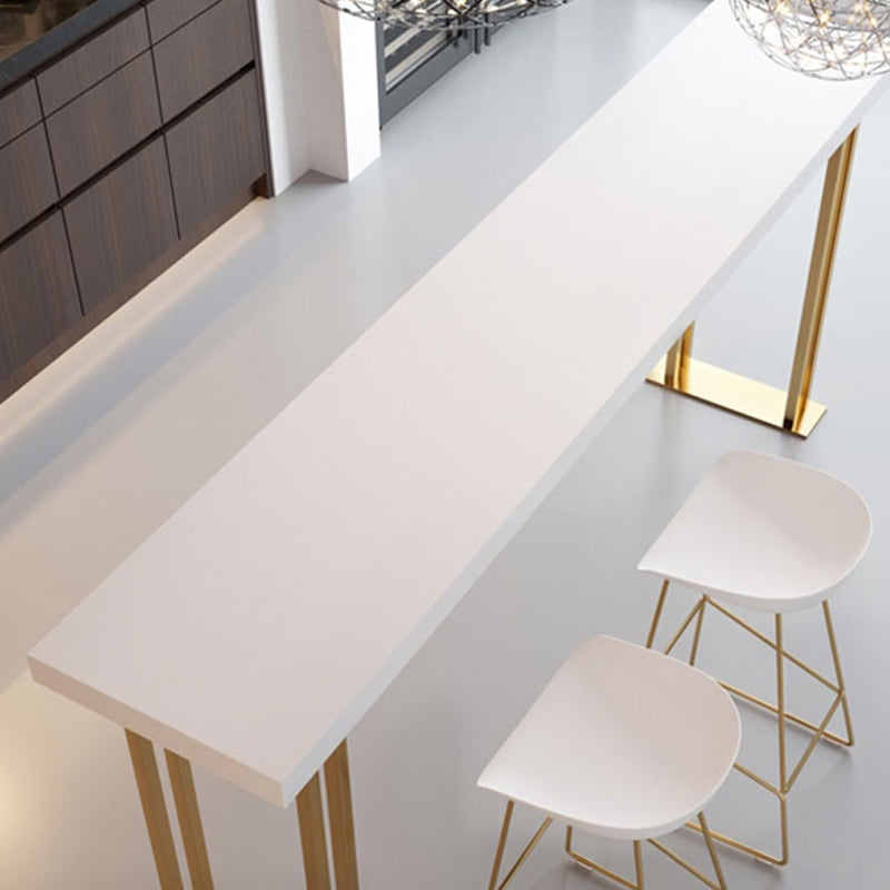 White Wood Table Rectangle Contemporary with Metal Base Cocktail Table with Base