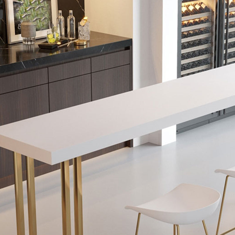 White Wood Table Rectangle Contemporary with Metal Base Cocktail Table with Base