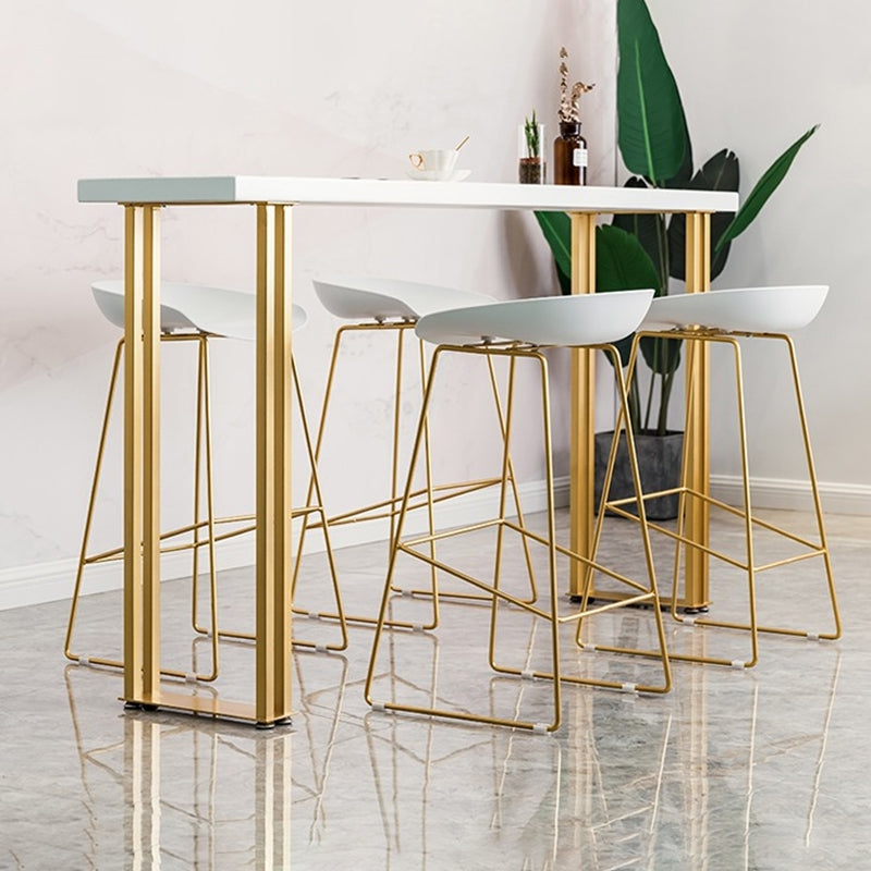 White Wood Table Rectangle Contemporary with Metal Base Cocktail Table with Base