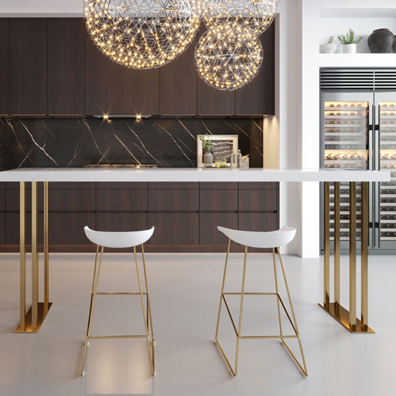 White Wood Table Rectangle Contemporary with Metal Base Cocktail Table with Base