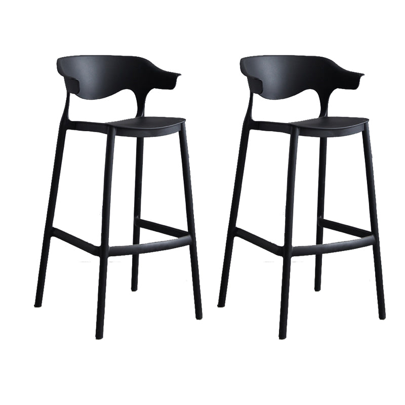 Contemporary Plastic Low Back Counter Stool Plastic Furniture in Matte Finish for Indoor
