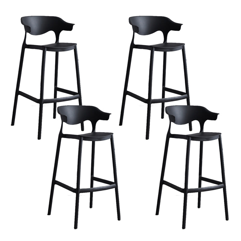 Contemporary Plastic Low Back Counter Stool Plastic Furniture in Matte Finish for Indoor
