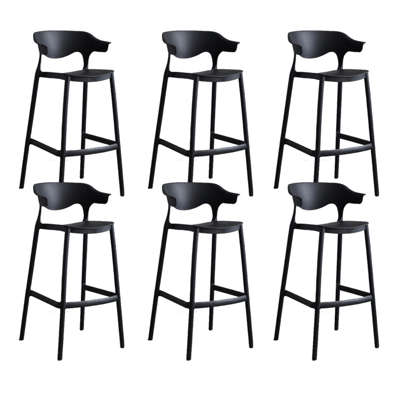 Contemporary Plastic Low Back Counter Stool Plastic Furniture in Matte Finish for Indoor