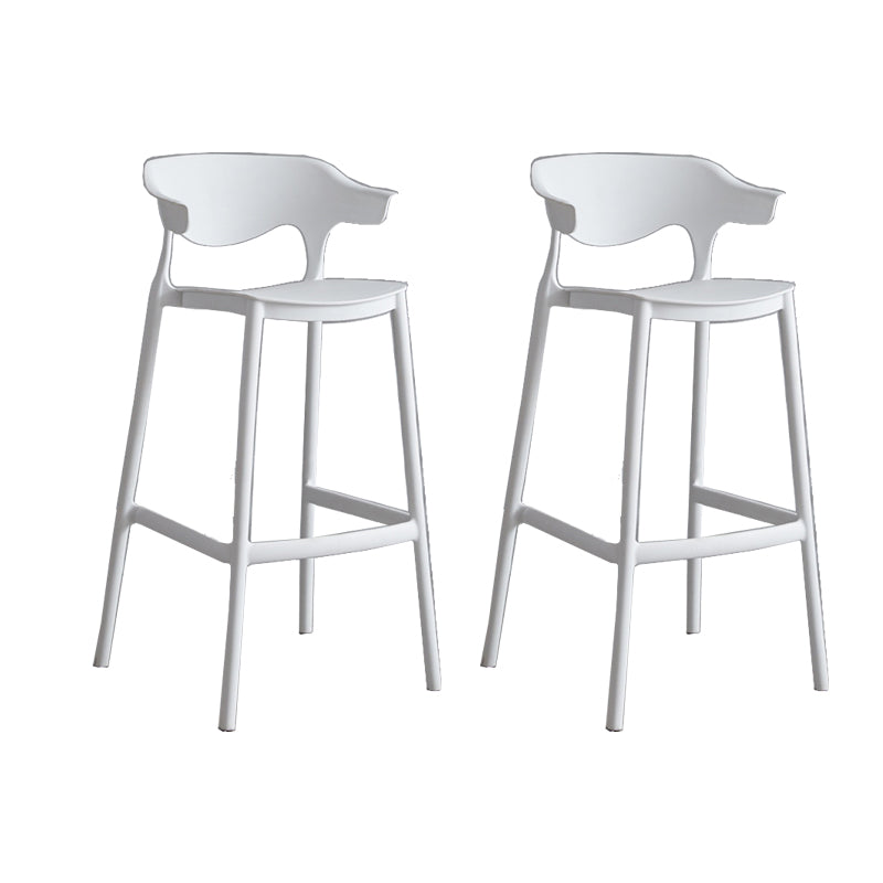 Contemporary Plastic Low Back Counter Stool Plastic Furniture in Matte Finish for Indoor